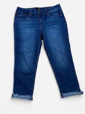 1822 Denim Dark Blue Ankle Crop Jeans